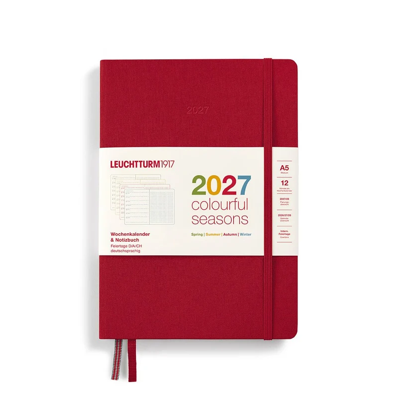 Agenda Colourful Seasons Edition 2027 LEUCHTTURM1917, Anglais - A5 - Hardcover - Red