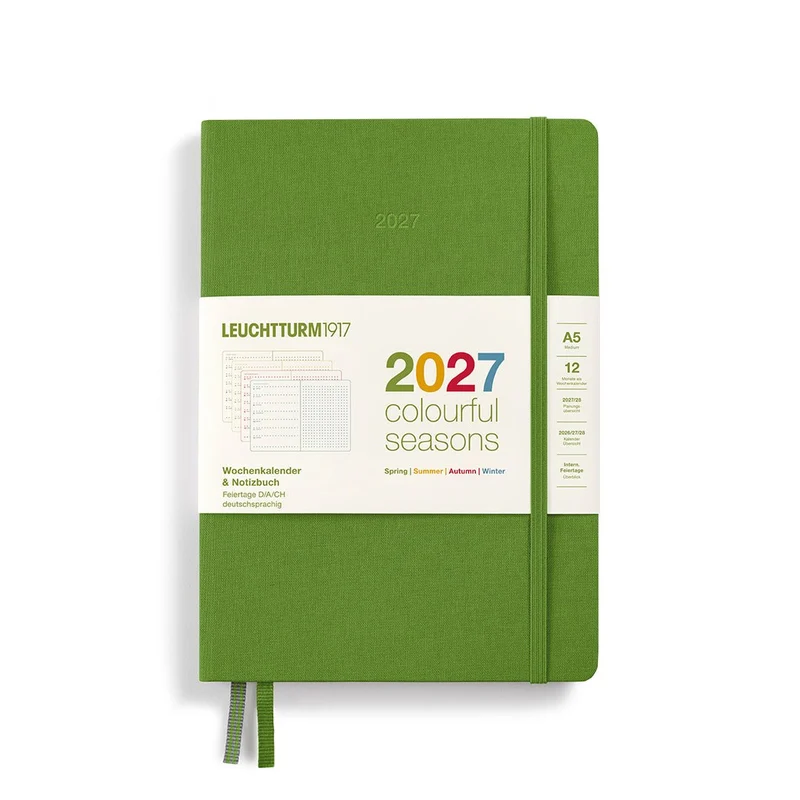 Agenda Colourful Seasons Edition 2027 LEUCHTTURM1917, Anglais - A5 - Hardcover - Green