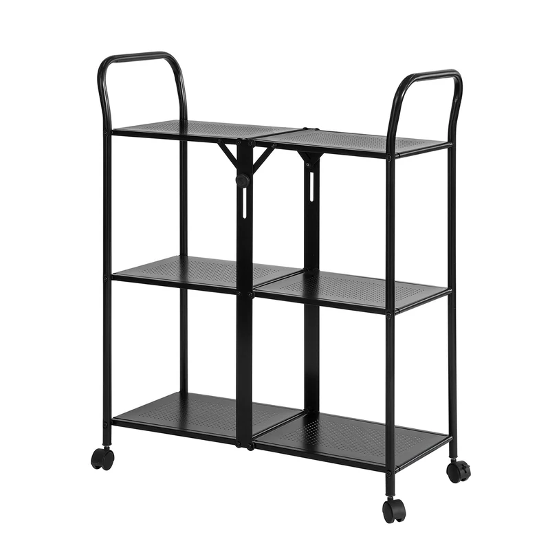 SoBuy SVW02-Sch Desserte de Cuisine Pliante Chariot de Bar Desserte à Roulettes