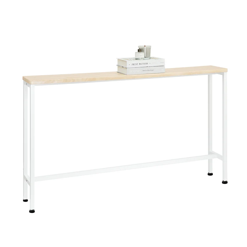 SoBuy FSB19-Z Console Entrée Meuble Couloir Étagère Arrière Canapé – Structure Métal Robuste, Design Moderne Ultra Fin – Idéal pour Salon, Chambre, Entrée – 120x20x65cm