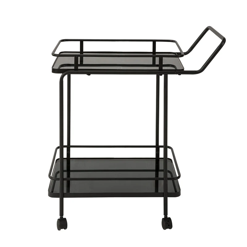 SoBuy SVW14-Sch Chariot de Bar Desserte sur Roulettes Chariot de Service Cuisine Structure en Métal