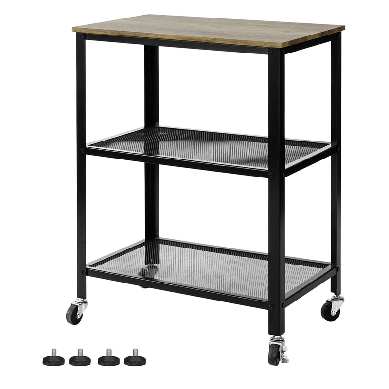 SoBuy SVW04-N Desserte Roulante Chariot de Service à 3 Niveaux Étagère de Rangement