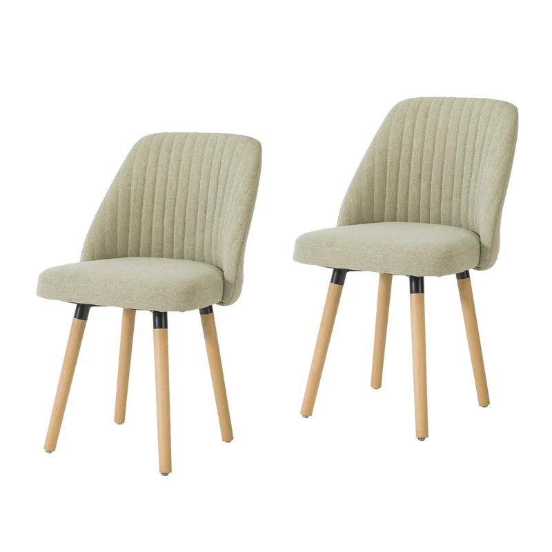 SoBuy FST84-MI x2 Lot de 2 Chaises de Salle à Manger Chaise de Cuisine Chaise de Visiteur avec Dossier et Assise Rembourée