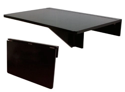SoBuy FWT03-SCH Table Murale Rabattable en Bois, Table de Cuisine et pour Les Enfants,60×40cm -Noir