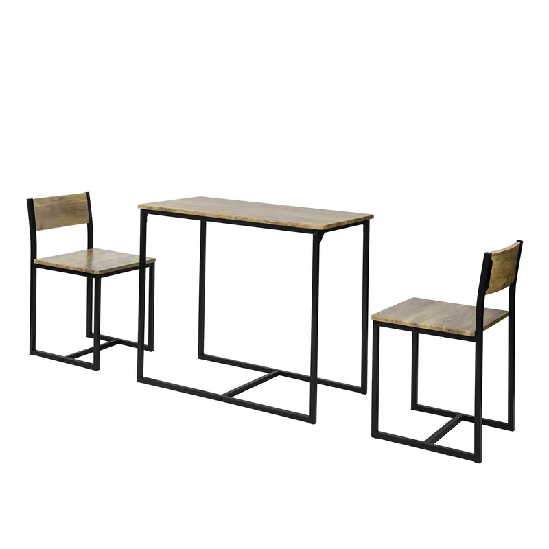 SoBuy OGT36-N Table de Salle à Manger avec 2 Chaises Lot Table et 2 Chaise de Style Industriel