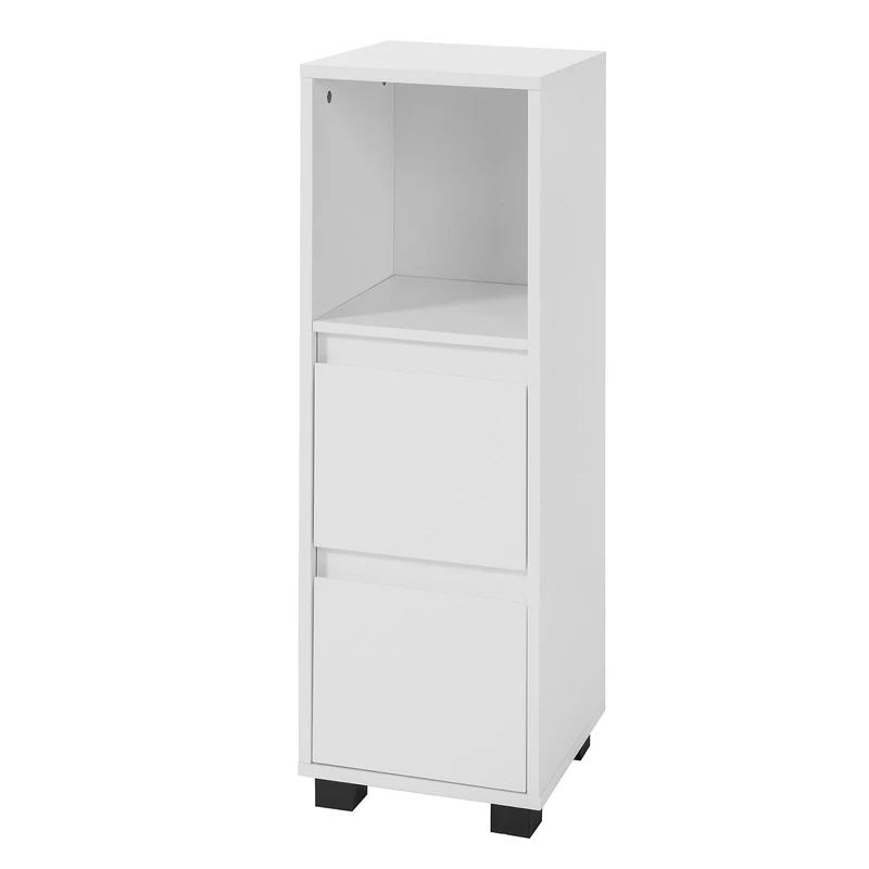 SoBuy BZR30-W Meuble Demi-Colonne Meuble Bas de Salle de Bain Armoire Commode Toilette Armoire de Salle de Bain avec tiroirs