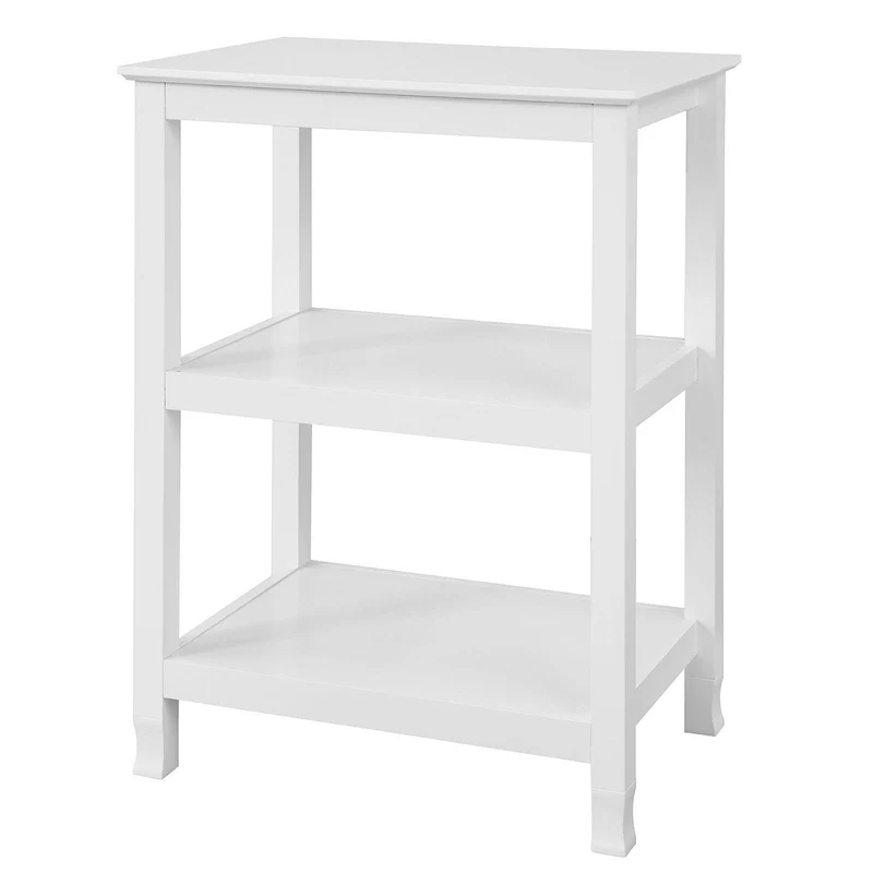 SoBuy FSB18-W Table Console Table de Présentation Bout de Canapé Table d’Appoint avec 2 Étagères de Rangement
