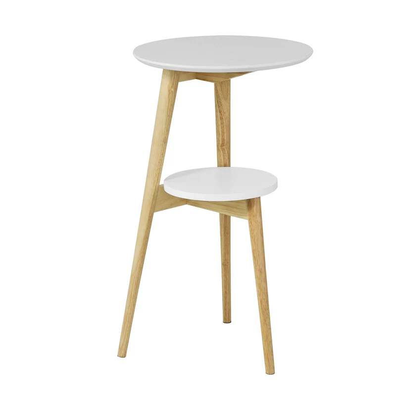 SoBuy FBT39-W Table d'Appoint Design Table Basse Table café Ronde