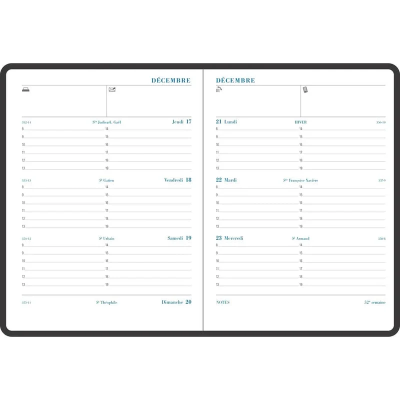Agenda 2027 EXACOMPTA Semainier Pratic 19 - 14 x 18 cm - 1 semaine sur 2 pages - Orientation horizontale - Barbara bleu