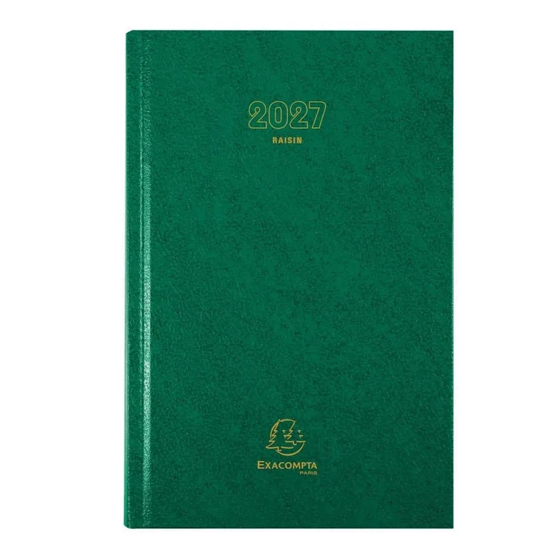 Agenda 2027 EXACOMPTA Raisin - 16,5 x 24,5 cm - 1 jour par page - Orientation horizontale - Vert
