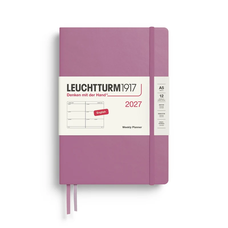 Agenda Semainier 2027 LEUCHTTURM1917, Anglais - A5 - Hardcover - Dusty Rose
