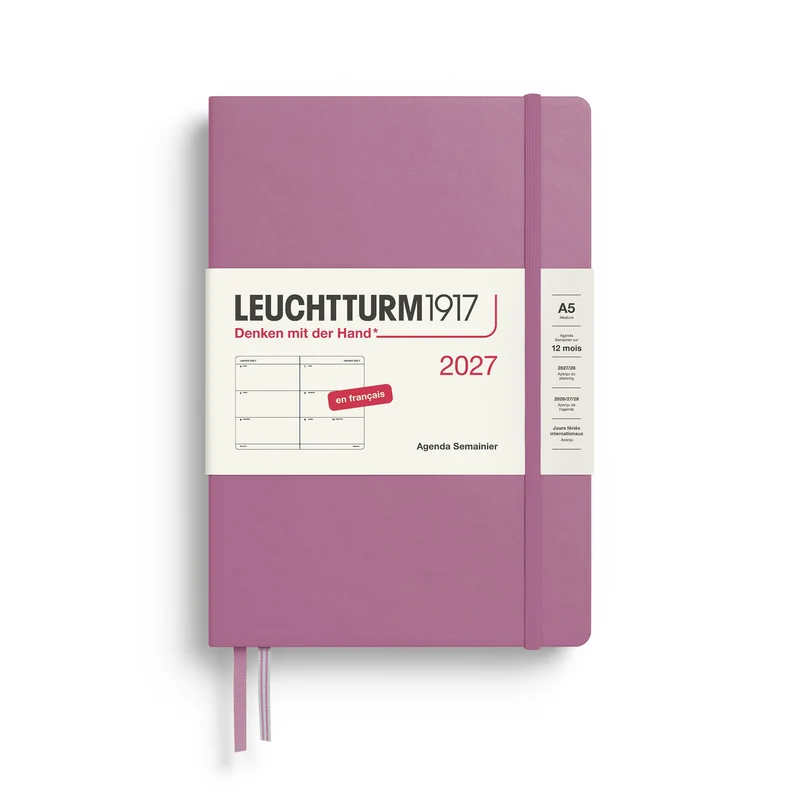Agenda Semainier 2027 LEUCHTTURM1917, Français - A5 - Hardcover - Dusty Rose