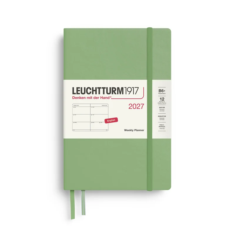Agenda Semainier 2027 LEUCHTTURM1917, Anglais - B6+ - Hardcover - Sage