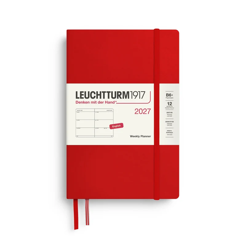 Agenda Semainier 2027 LEUCHTTURM1917, Anglais - B6+ - Hardcover - Cherry