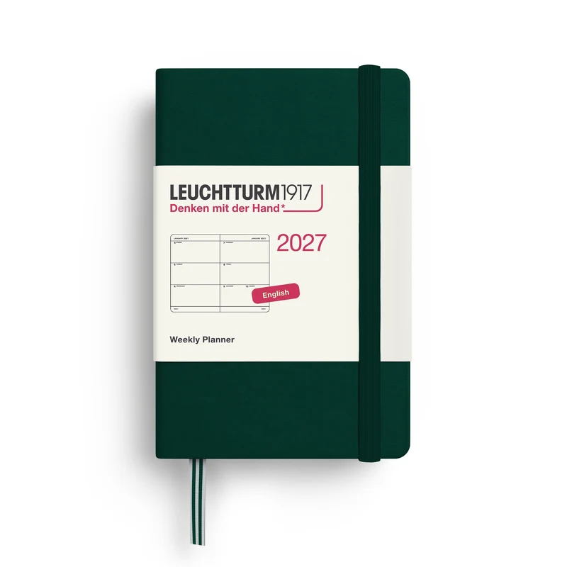 Agenda Semainier 2027 LEUCHTTURM1917, Anglais - A7 - Hardcover - Forest Green