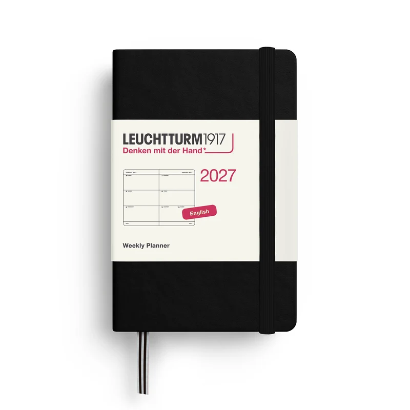 Agenda Semainier 2027 LEUCHTTURM1917, Anglais - A7 - Hardcover - Black