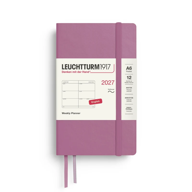 Agenda Semainier 2027 LEUCHTTURM1917, Anglais - A6 - Softcover - Dusty Rose