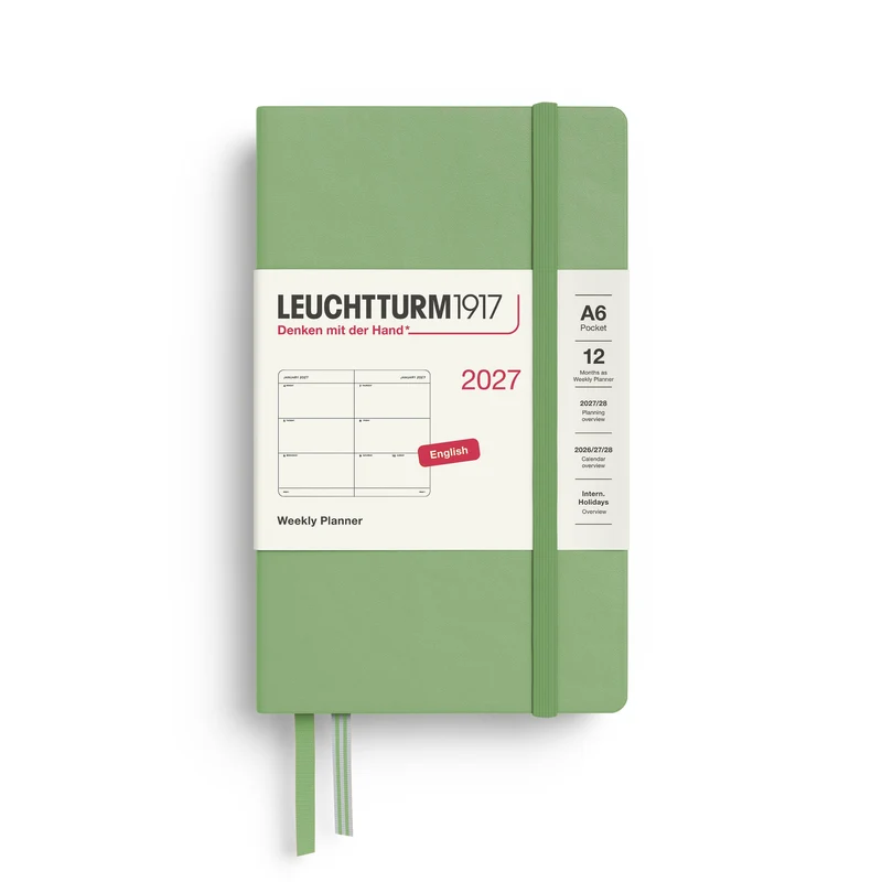 Agenda Semainier 2027 LEUCHTTURM1917, Anglais - A6 - Hardcover - Sage