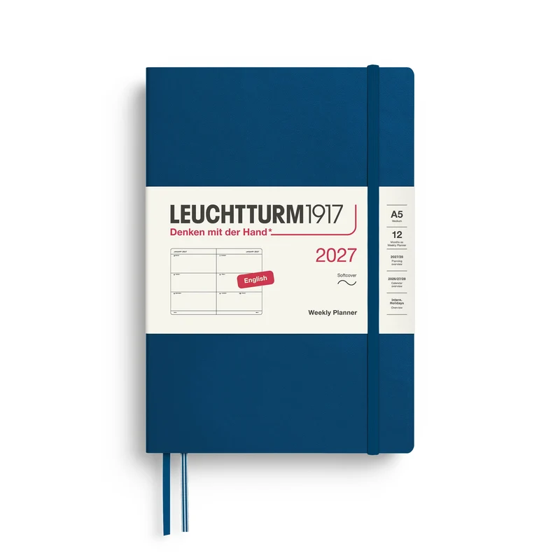 Agenda Semainier 2027 LEUCHTTURM1917, Anglais - A5 - Softcover - Indigo
