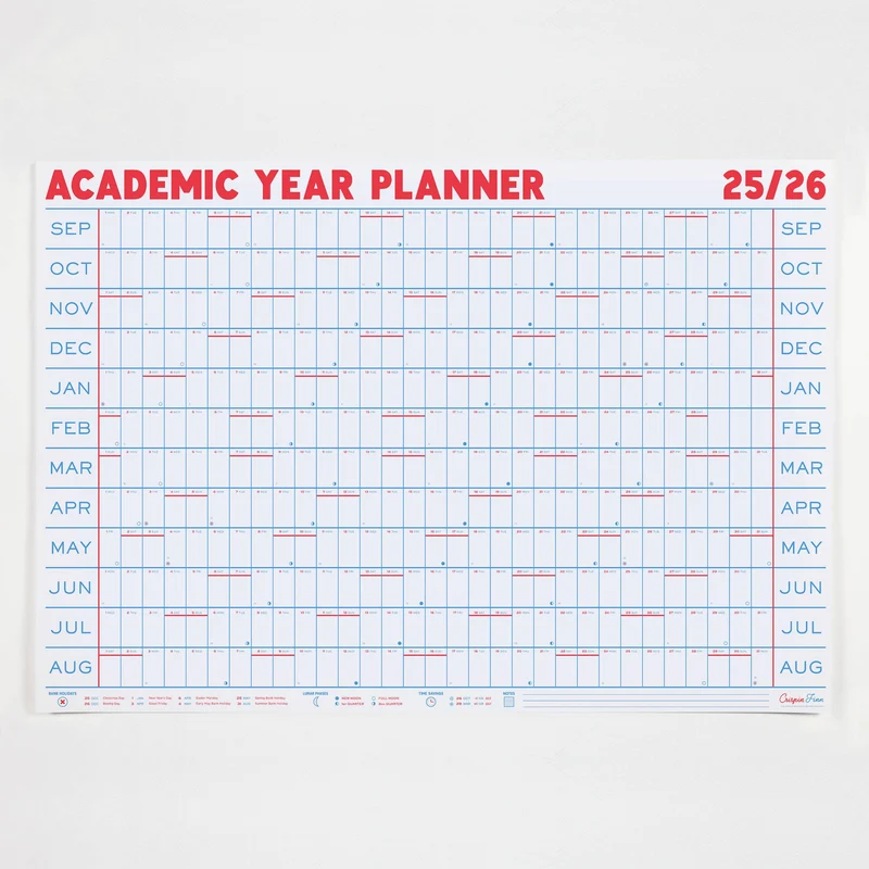 Planificateur de l'année Sept 2025/Aout 2026