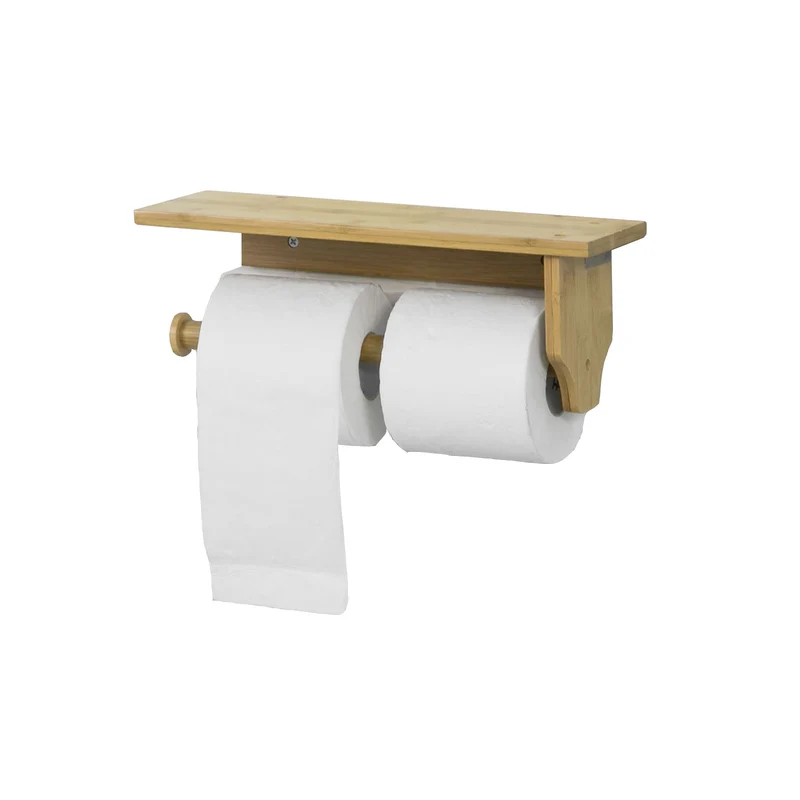 SoBuy FRG253-N Porte-Papier Dérouleur Papier Distributeur d'essuie-tout Mural en bambou