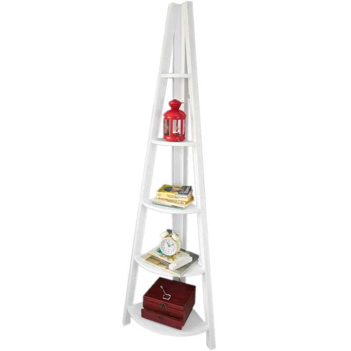 SoBuy FRG20-W Étagère d'angle de 5 niveaux, Étagère style échelle, Blanc