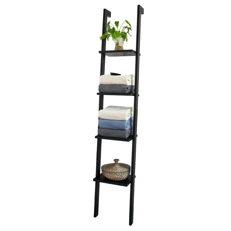 SoBuy FRG15-SCH Étagère murale style échelle, Étagère échelle 4 niveaux