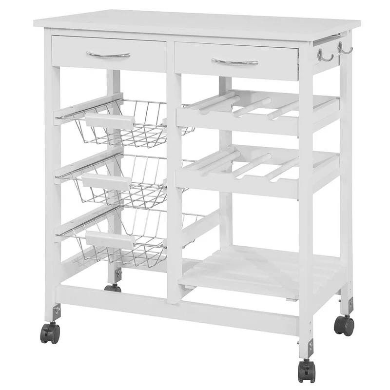 SoBuy FKW78-W Chariot de Service Desserte de Cuisine à roulettes Rangement