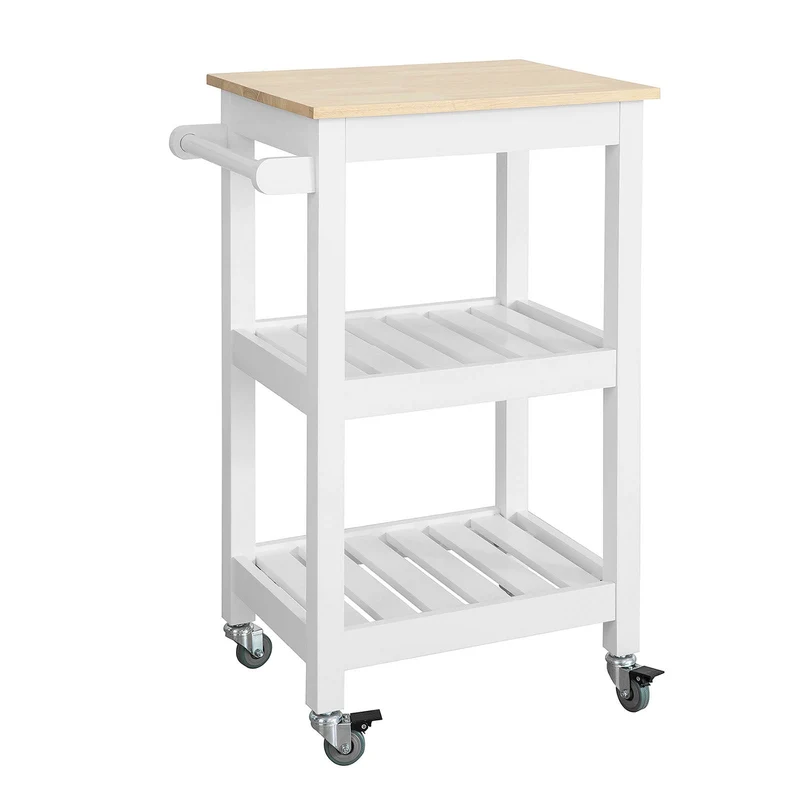 SoBuy FKW67-WN Chariot de Service Desserte à roulettes Table Roulante Cuisine