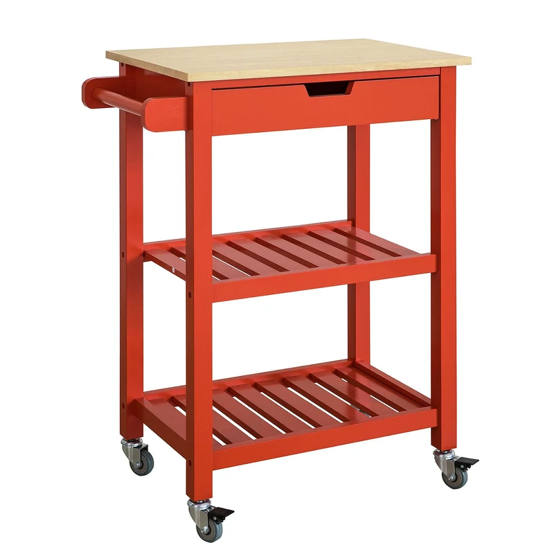 SoBuy FKW66-R Chariot de Service Desserte à roulettes Table Roulante Cuisine