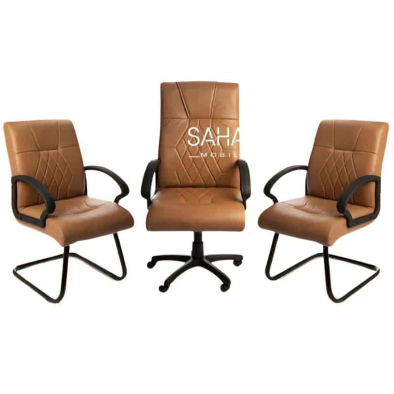Ensemble Fauteuil en simili cuir Marron Réf. B3392