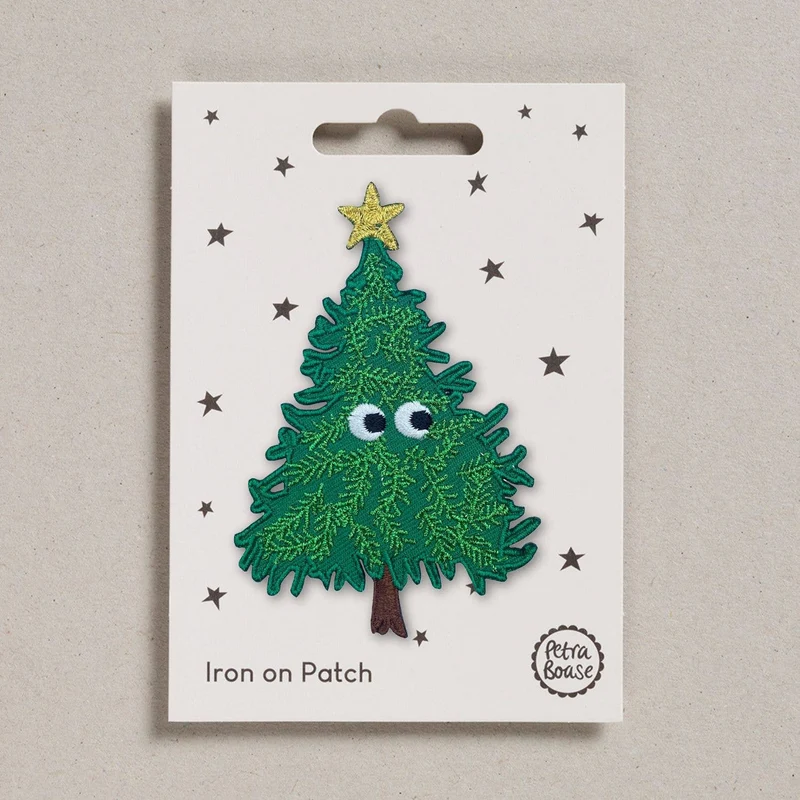 Patch brodé thermocollant – Pour tissu ou cuir - Sapin de Noël