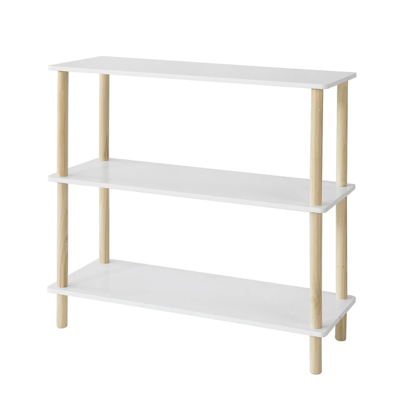 SoBuy STR02-WN Étagère de Rangement Bibliothèque Étagère avec 3 tablettes Étagère de Cuisine Étagère Polyvalente