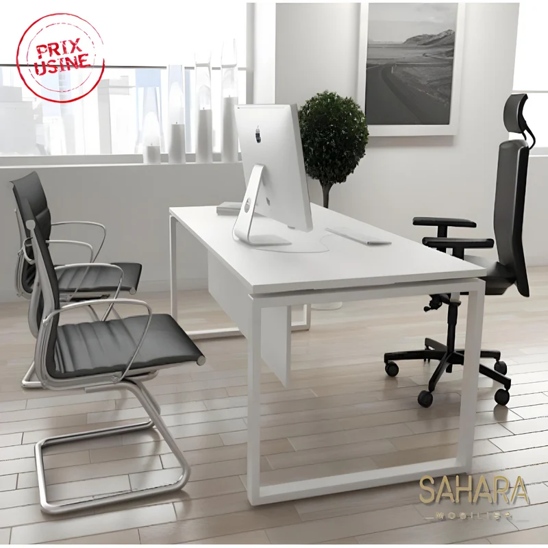 Bureau de travail Madrid en bois Blanc Réf B2596