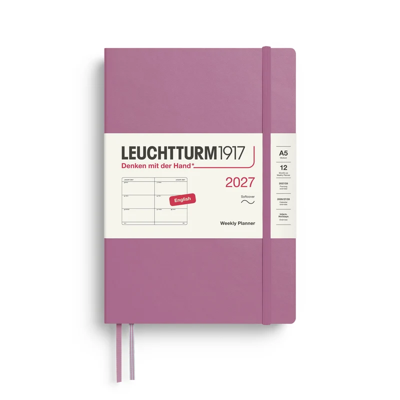 Agenda Semainier 2027 LEUCHTTURM1917, Anglais - A5 - Softcover - Dusty Rose