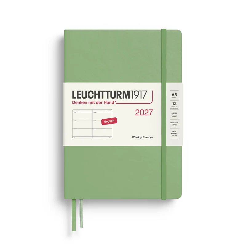 Agenda Semainier 2027 LEUCHTTURM1917, Anglais - A5 - Hardcover - Sage