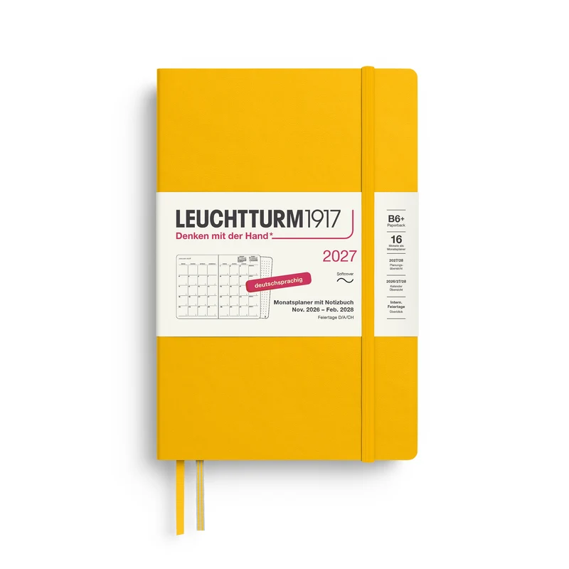 Agenda Mensuel 2027 LEUCHTTURM1917, Anglais - B6+ - Softcover - Sunflower