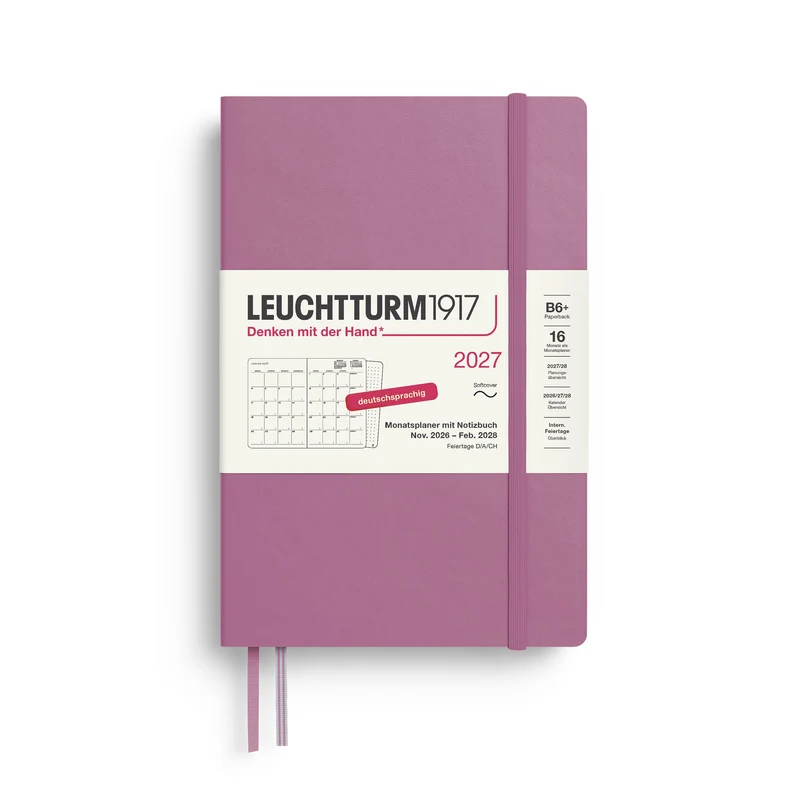 Agenda Mensuel 2027 LEUCHTTURM1917, Anglais - B6+ - Softcover - Dusty Rose