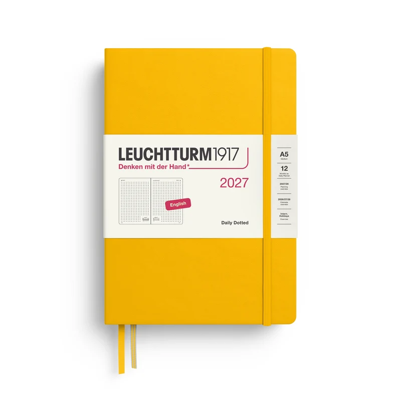 Agenda Journalier Pointillé 2027 LEUCHTTURM1917, Anglais - A5 - Hardcover - Sunflower