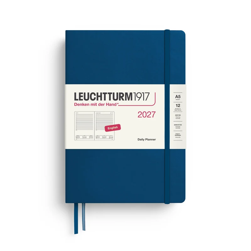 Agenda Journalier 2027 LEUCHTTURM1917, Anglais - A5 - Hardcover - Indigo
