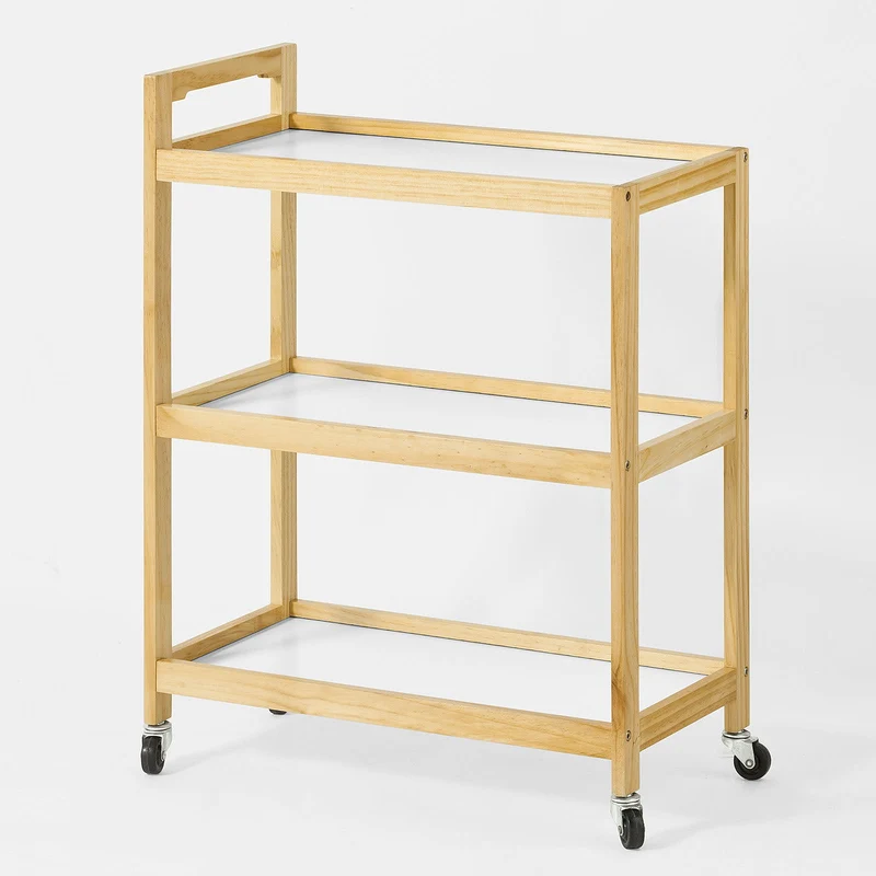 SoBuy FKW34-WN Chariot de service 3 tablettes Desserte de cuisine sur roulettes