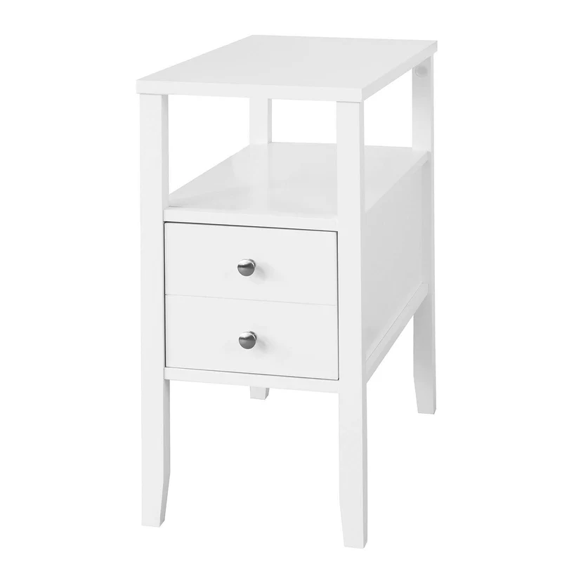 SoBuy FBT73-W Table d'Appoint Bout de Canapé Table Café Table Basse – 1 Tiroir