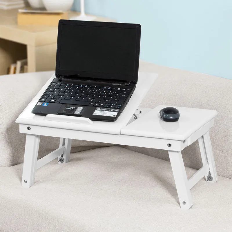 SoBuy FBT02-W Support ordinateur portable Table de lit pliable pour PC portable plateaux