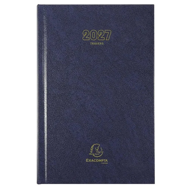 Agenda 2027 EXACOMPTA Travers - 13,5 x 21 cm - 1 jour par page - Orientation verticale - Bleu