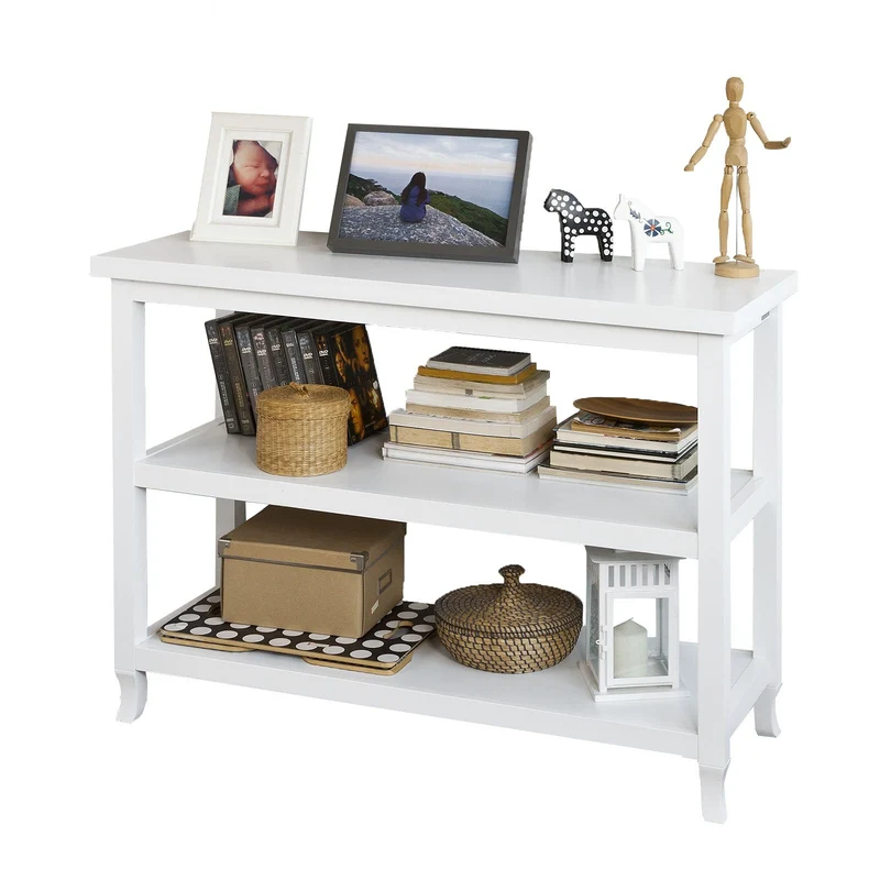 SoBuy FSB06-W Table Console table d’appoint 2 étagères, Blanc