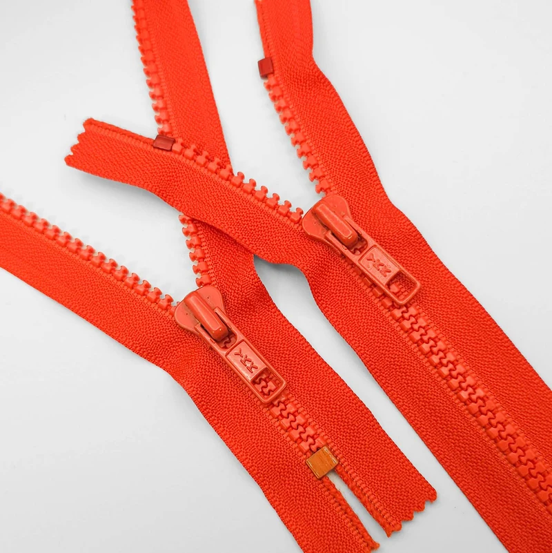 Fermeture éclair YKK | Fermeture à glissière fermée | Plastique moulé | N° 5 | Rouge orangé | 14 cm | ZIP1079