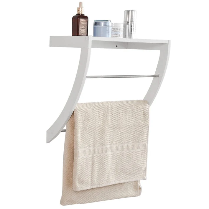 SoBuy FRG47-W Porte-Serviettes Mural avec 1 Tablette et 3 Barres