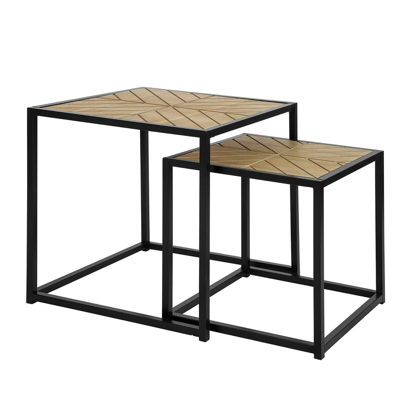 SoBuy FBT76-N Set de 2 Tables Basses Gigognes Table café Table d'Appoint Table Basse de Salon