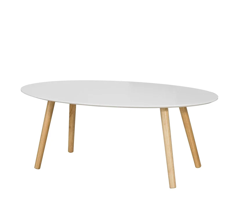 SoBuy FBT61-W Table Basse ovale Table d’appoint Design Moderne Table de Salon en Bois
