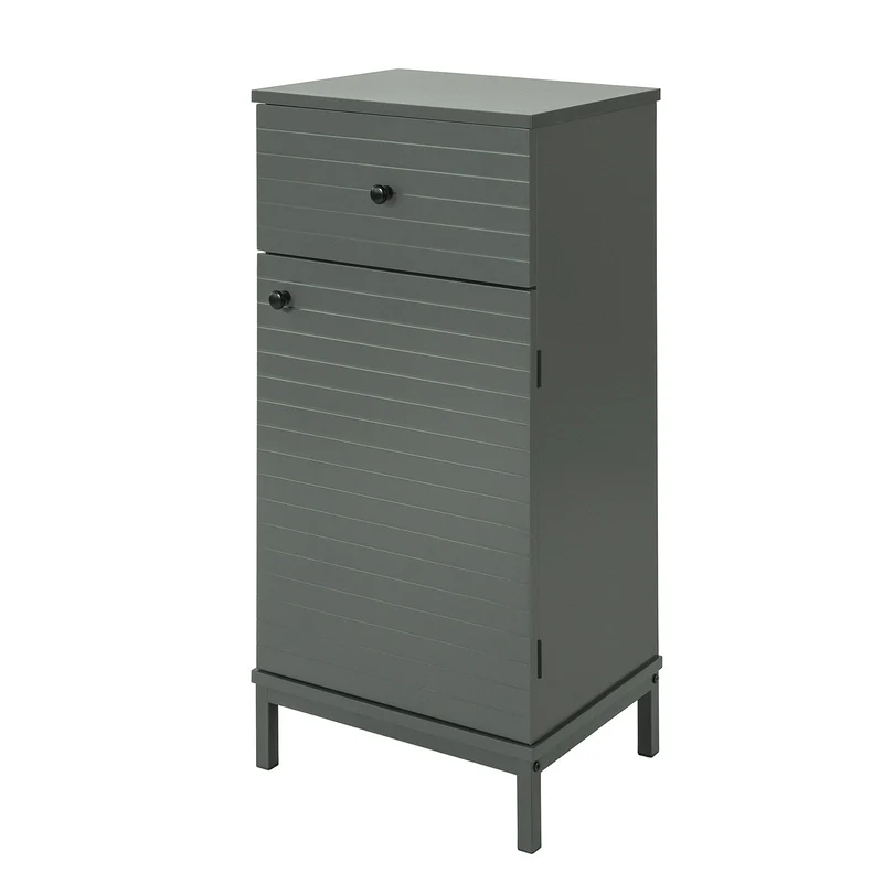 SoBuy BZR26-DG Meuble Bas de Salle de Bain Armoire Toilette avec 1 Tiroir + 1 Porte